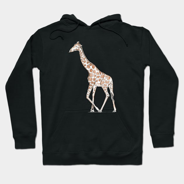 Giraffe Walking Hoodie by Mike's Designs